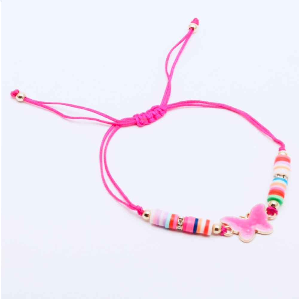 💖 Pink Butterfly Bracelet 5”- 8 1/2” adjustable NEW